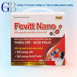 Viên uống bổ sung sắt Fevit Nano bổ máu, cải thiện tình trạng thiếu máu - Hộp 100 viên