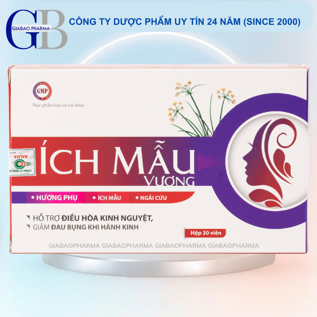 Viên uống Ích mẫu Vương hỗ trợ điều hòa kinh nguyệt, giảm đau bụng kinh (Hộp 30 viên)