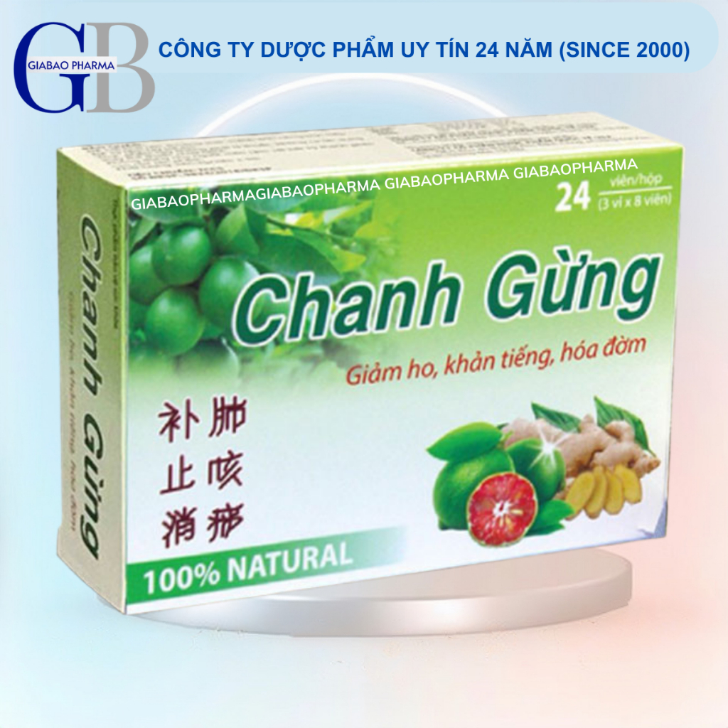Kẹo ngâm ho Chanh Gừng giảm đau họng, khản tiếng, đau họng có đờm
