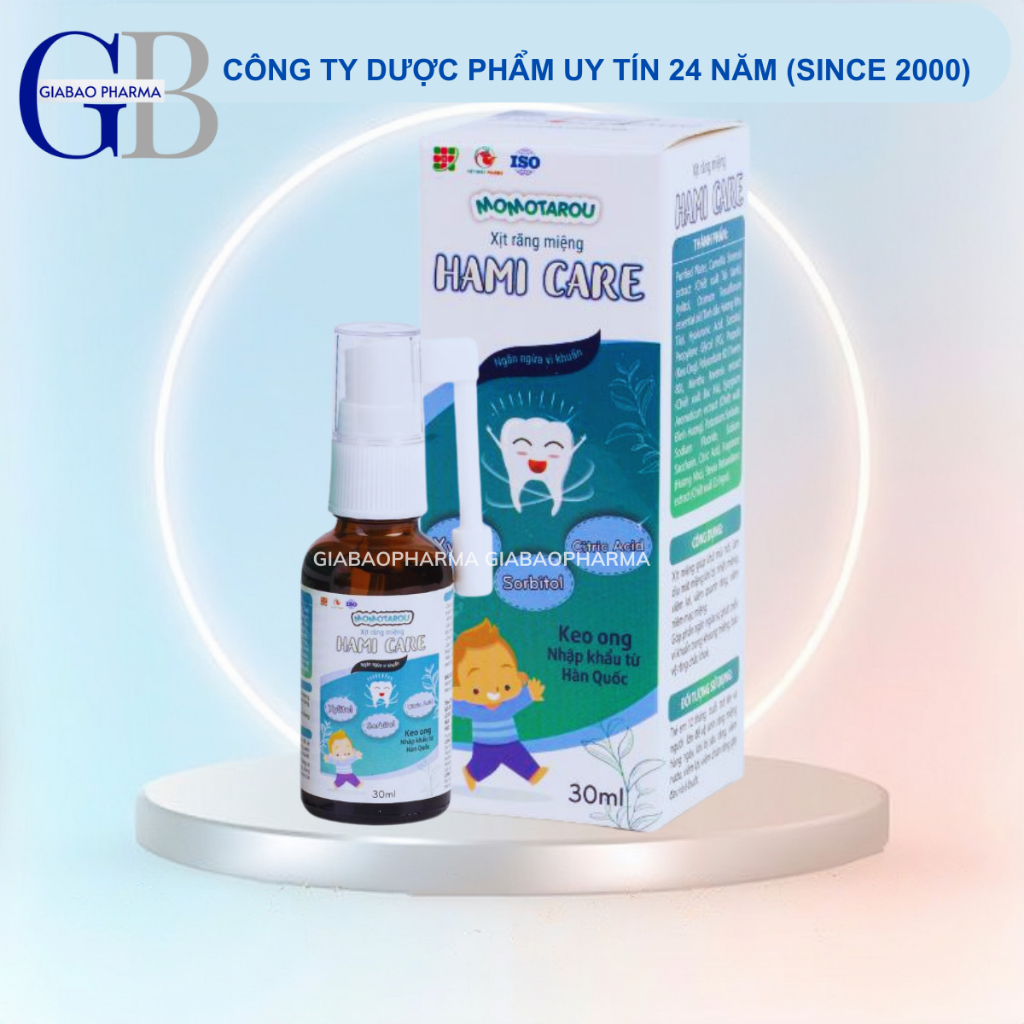 Xịt chống sâu răng Hami Care cho bé giúp chăm sóc răng miệng, ngăn ngừa cảm cúm cho trẻ em từ 1 tuổi (Chai 30ml)