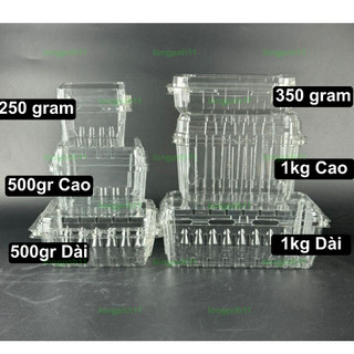 50 hộp đựng trái cây 250gr 350gr 500gr 1000gr, hộp đựng cherry. dâu tây, hộp nhựa pet trong suốt đựng nho.