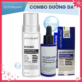 [Chính hãng]Combo dưỡng trắng da chống lão hóa detox mask 150ml +serum collagen 30ml detox blanc