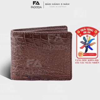 Ví ngang da cá sấu fa do da fcw03bn da thật làm từ vân bụng da cá sấu