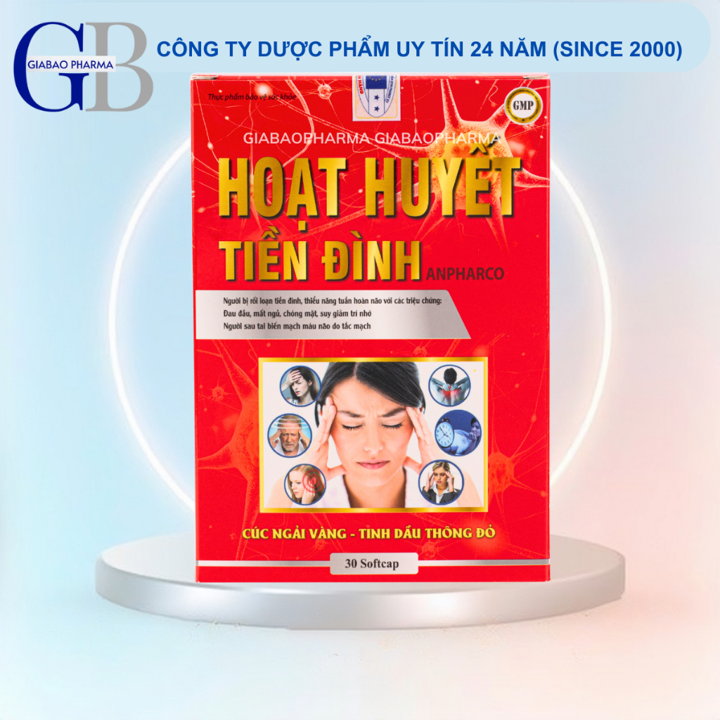 Viên uống hoạt huyết tiền đình hỗ trợ bổ não, giảm đau đầu, mất ngủ, hỗ trợ tuần hoàn não (Lọ 30 viên)