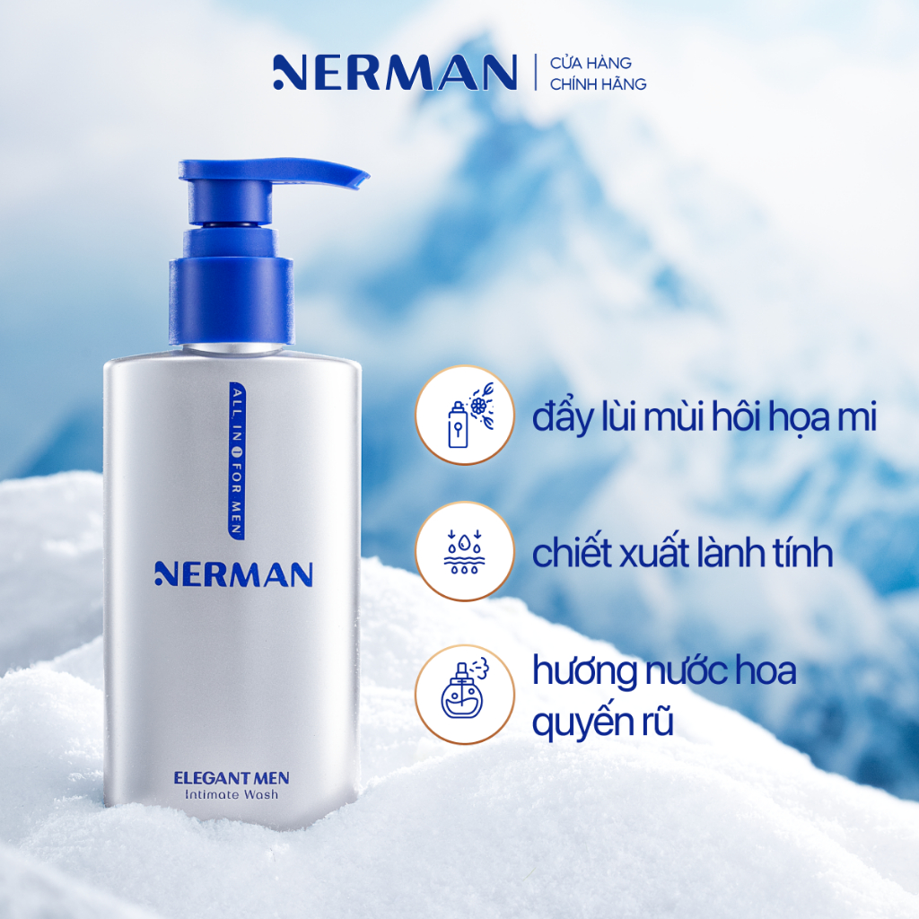 Combo Badboy Nerman - Sữa tắm gội cho nam 350ml & Gel vệ sinh 60S Fresh 100ml & Xịt khử mùi toàn thân Good Day 100ml