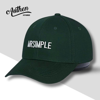 Nón lưỡi trai mrsimple xuất khẩu Authen.Store màu xanh logo thêu cực ôm đầu cá tinh full hộp