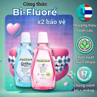 Nước súc miệng niềng răng Sabai Fluocaril Thái Lan, nước súc miệng răng niềng 500ml Sabai Care