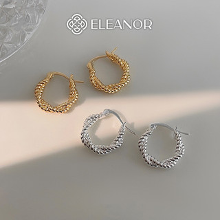Bông tai nữ chuôi bạc 925 Eleanor Accessories viền xoắn basic phụ kiện trang sức khuyên tai 7831