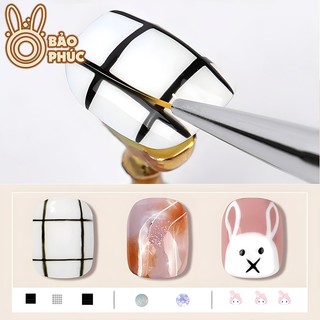 Cọ râu dài vẽ nét thẳng - Đầu lông cọ 25mm vẽ nét mảnh - Cọ vẽ họa tiết nail chuyên dụng - Cọ vẽ móng nét siêu mảnh