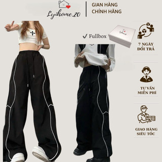 Quần jogger thời trang unisex nam nữ, quần ống rộng chất dù form thoải mái trẻ trung cá tính