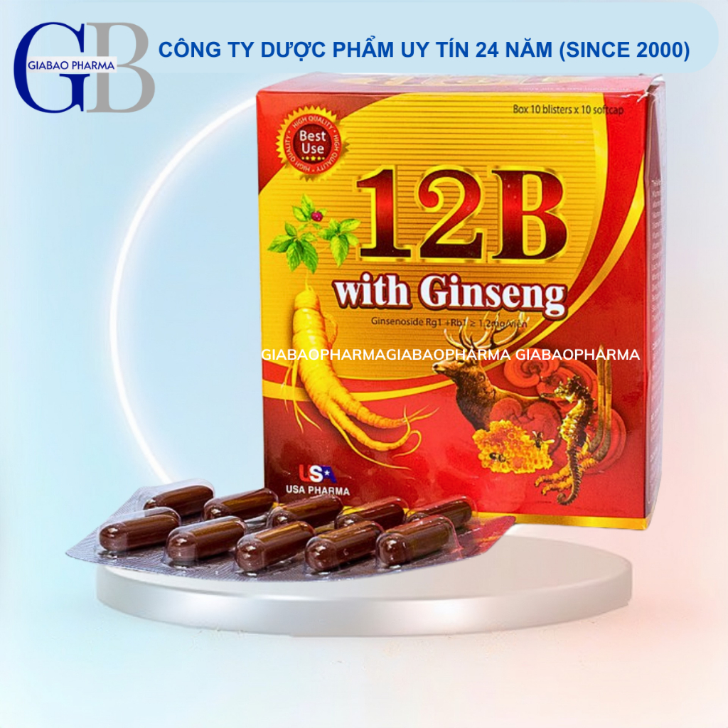 Vitamin tổng hợp 12B GINSENG tăng sức đề kháng, bồi bổ cơ thể- Hộp 100 viên