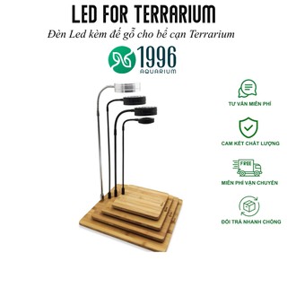 Đèn led kèm đế gỗ chuyên dụng  cho bể cá hình tròn, bể cạn Terrarium- Đèn led cho bể cạn