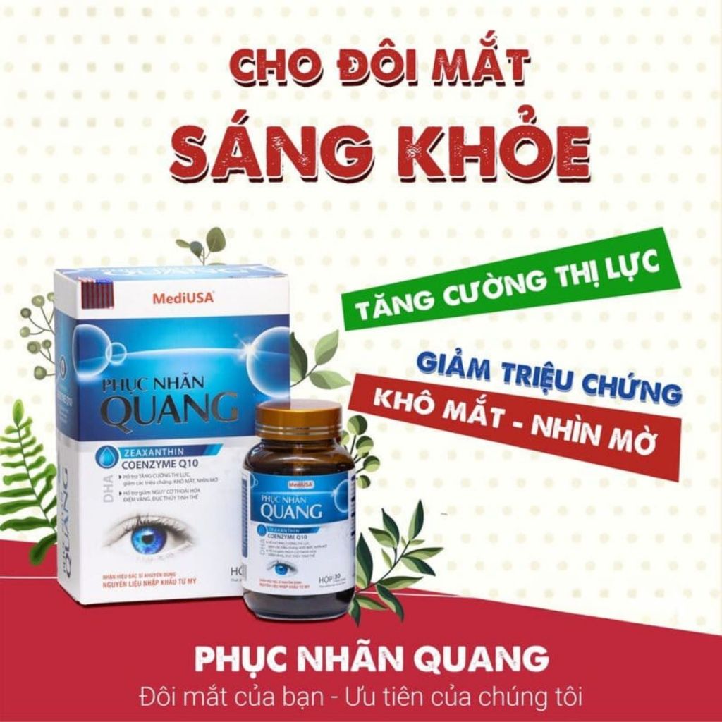 Phục Nhãn Quang viên uống bổ mắt giúp Dứt Điểm Mờ Nhòe Mờ Mắt chính hãng