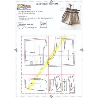 Rập giấy quần short mã 1179 (BẢN VẼ)