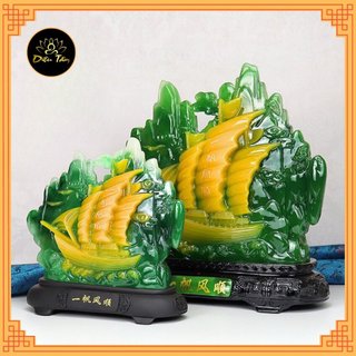 Tượng thuyền thuận buồm xuôi gió xanh tượng trang trí phong thủy Diệu Tâm