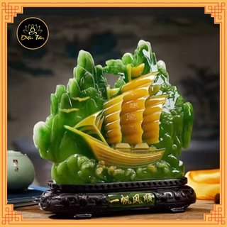 Tượng thuyền thuận buồm xuôi gió xanh tượng trang trí phong thủy Diệu Tâm