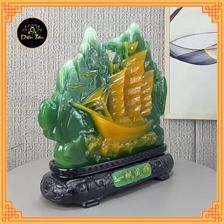 Tượng thuyền thuận buồm xuôi gió xanh tượng trang trí phong thủy Diệu Tâm