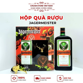 Hộp quà rượu Jagermeister 35% chai 1000ML kèm vòi rót rượu sang trọng đẳng cấp - Hàng chính hãng