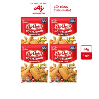 Combo 4 Gói Aji-Quick® Bột Tẩm Khô Chiên Giòn 84g/Gói