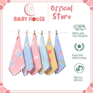Sỉ=lẻ set 5 chiếc khăn sữa rửa mặt sợi tre 6 lớp ( 25*25cm)