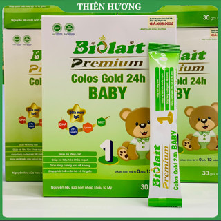 [Hộp 30 Gói] Sữa Non Biolait Colos Gold 24H BABY Số 1 Cho Bé 0-1 Tuổi - Giúp Tăng Cân, Tăng Sức Đề Kháng