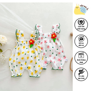 Đầm body hai dây cho bé chất Musulin thấm mồ hôi vải xô mềm mại thoáng mát an toàn cho da bé