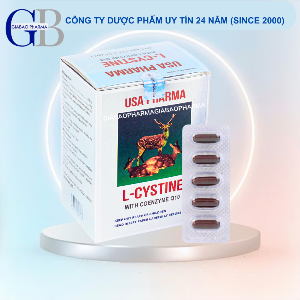 Viên uống L cystine 500mg làm đẹp da, giảm rụng tóc, giảm thâm sạm da chính hãng (1 hộp/60 viên)