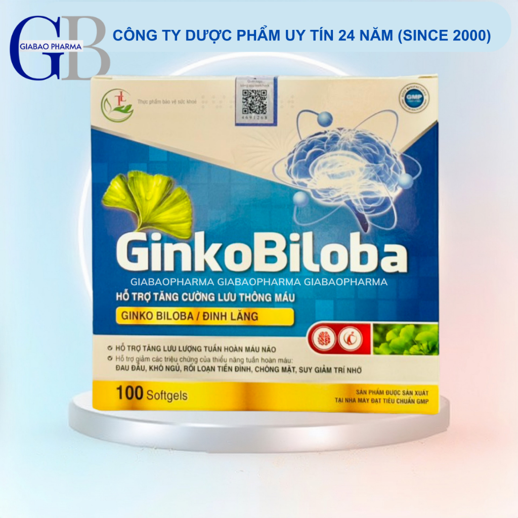 Ginkobiloba hỗ trợ bổ não(hộp 100 viên)