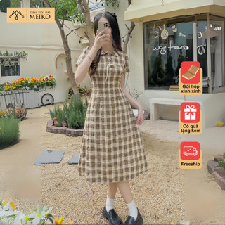 Đầm Caro Meiko Có Lớp Lót, Chất Vải Mềm Mịn, Váy Đi Làm, Đi Chơi [ Có Ảnh Thật, Gói Hộp]