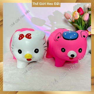 Ống heo đất tiết kiệm mini đẹp 2024, con lợn đất size nhỏ 12cm và trung 18cm cute dễ thương
