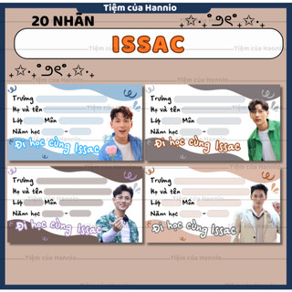20 Nhãn vở in hình Issac kích thước 7.4x4.2cm