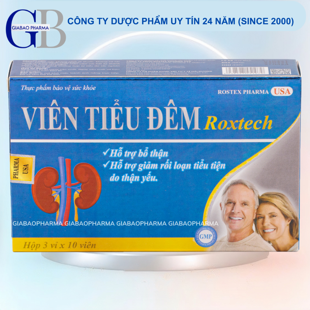 Viên uống giảm tiểu đêm, tiểu buốt, tiểu nhiều lần Tiểu đêm Roxtech