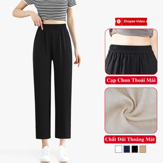 Quần Đũi Nữ Cạp Chun Dáng Baggy Dài Madela, Quần Baggy Đũi Nữ Mặc Nhà Cạp Chun Thoáng Mát