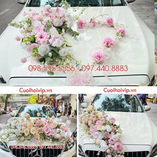 HOA XE CƯỚI - Hoa Giả TRANG TRÍ XE CƯỚI Mới 2025 - nhiều mẫu