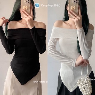 Áo nữ dài tay form dáng Hàn Quốc cực nữ tính Basic mã A185