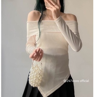 Áo nữ dài tay form dáng Hàn Quốc cực nữ tính Basic mã A185
