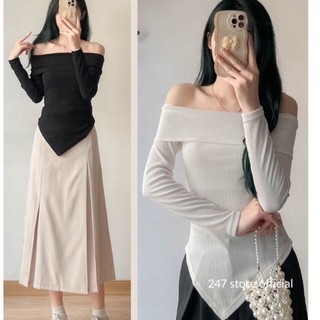 Áo nữ dài tay form dáng Hàn Quốc cực nữ tính Basic mã A185