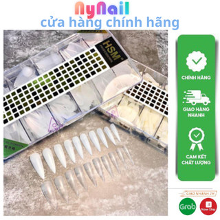móng úp nhọn HSM " khay 500 móng full sz có màu trong và đục" CHÍNH HÃNG