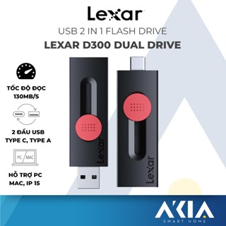 Usb 2 in 1 Type C/ Type A Lexar D300 Dual Drive 32GB/ 64GB/ 128GB/ 256GB, tốc độ đọc 130MB/s