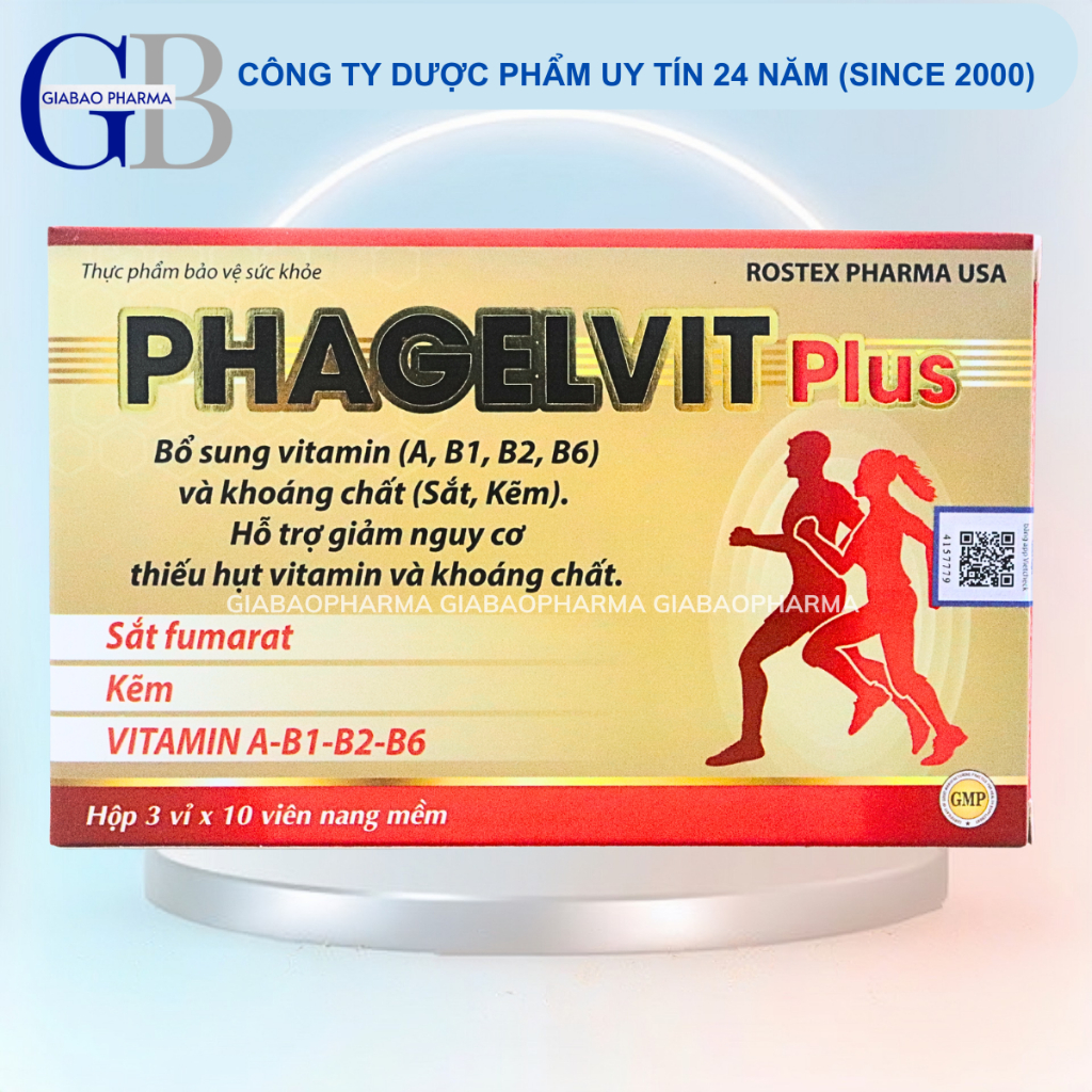 Viên uống Phagelvit Plus bổ sung vitamin và khoáng chất (Hộp 30 viên)