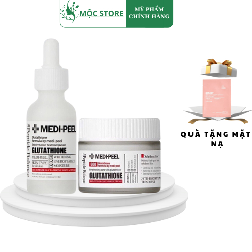 Combo Serum Và Kem Dưỡng Trắng Da MEDI-PEEL Glutathione 600 White Hàn Quốc