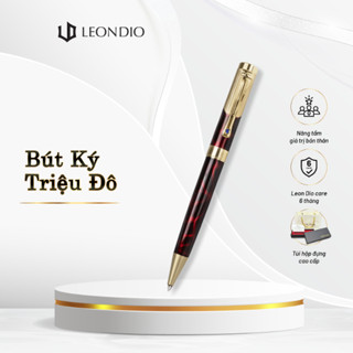 Bút Ký Cao Cấp, bút khắc tên, bút viết Leon Dio Lapis Lazuli Red, ngòi 0.7mm, bút bi xoay