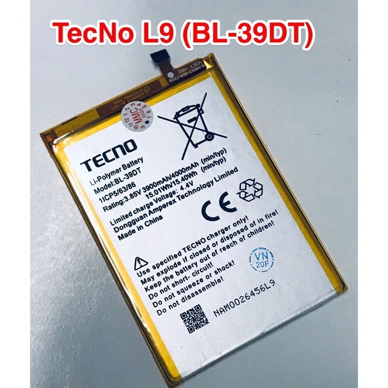 Pin Tecno L9 (Bl-39Dt) mới 100% bảo hành 1 đổi 1