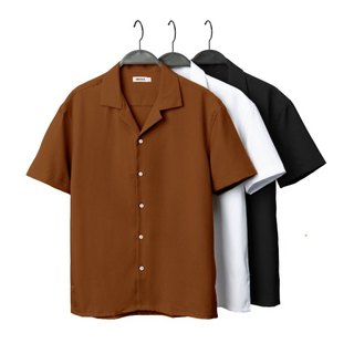 Áo sơ mi nam ngắn tay cổ vest, vải Lụa mềm mại, thoáng mát, chống nhăn, form dáng thoái mái - SEOUL