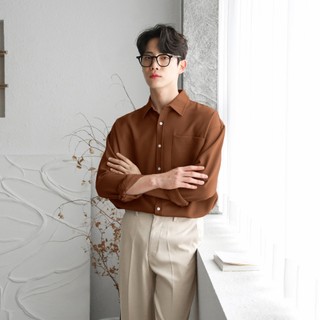 Áo sơ mi nam dài tay cổ bẻ SEOUL, vải lụa cao cấp, phom dáng thoải mái thấm hút cực tốt