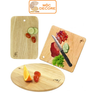 Thớt gỗ chữ nhật/tròn/vuông đức thành chất liệu gỗ cao su tự nhiên bền đẹp an toàn, thớt gỗ đức thành