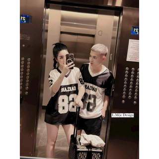 áo thun form rộng viền màu cổ phối 2 màu trên dưới số 82 hot trend