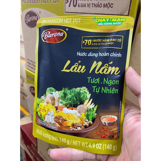 Nước Dùng Lẩu Gà Nấm Barona 140g tươi ngon chuẩn vị không cần nêm nếm , chay mặn đều dùng được