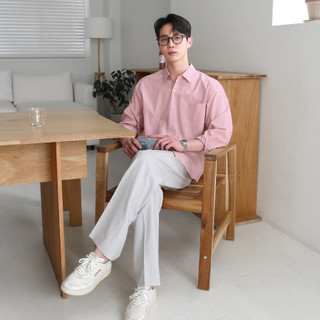 Áo sơ mi nam màu hồng dài tay, vải oxford cao cấp, phom dáng hàn trẻ trung dễ mặc, dễ phối - SEOUL