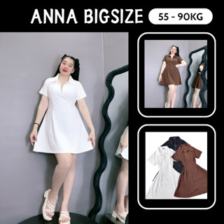 [Có Sẵn] Đầm váy polo BIGSIZE (55-95kg) nữ dáng xuông xòe / Váy Polo có cổ cọc tay BIGSIZE vải tăm mát